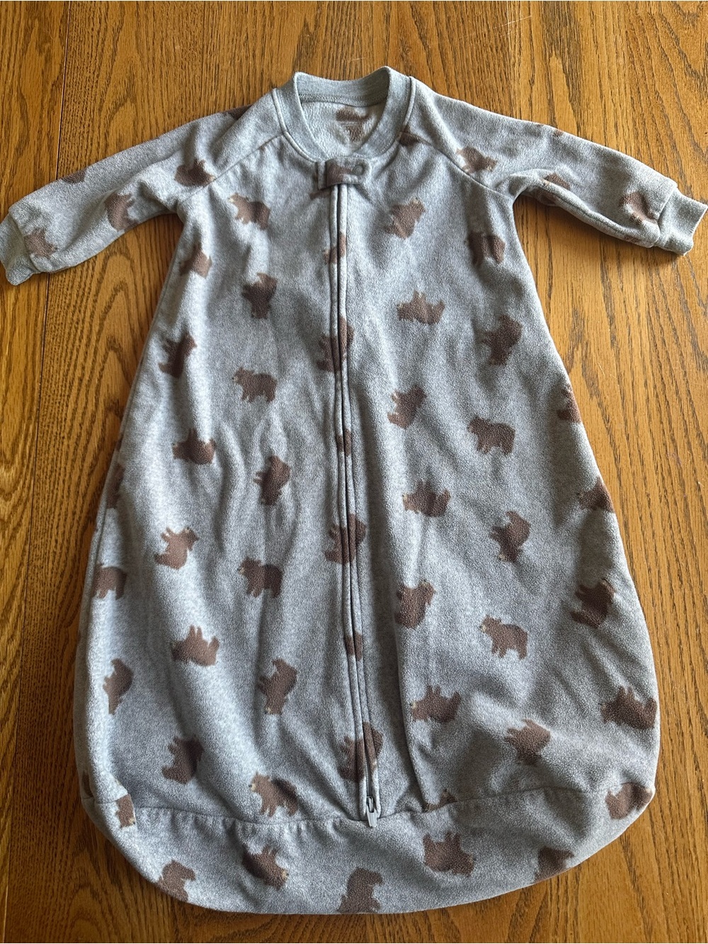 3-6m Carter’s Fleece Sleep Sack with Brown Bear Print